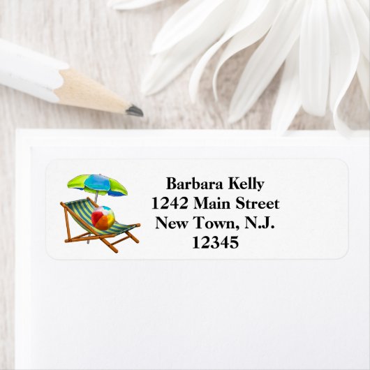 Adres strandliefhebber etiket (Insitu)