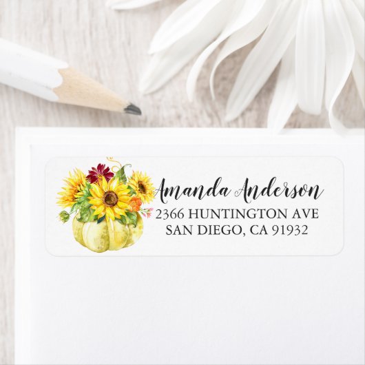 Adres Sunflower Bouquet Pumpkin Etiket (Insitu)