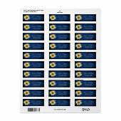 Adres Sunflower Navy Blue Wood Etiket (Full Sheet)