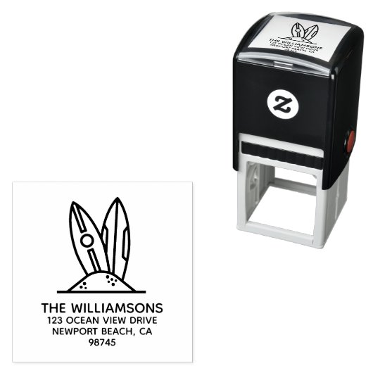 Adres Surf Board Return Zelfinktende Stempel (In situ)