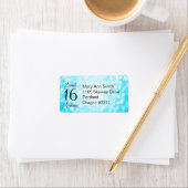 Adres Sweet 16 Verjaardag Turquoise Glitter Lights Etiket (Insitu)