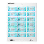 Adres Sweet 16 Verjaardag Turquoise Glitter Lights Etiket (Full Sheet)