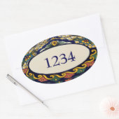 Adres Tegel voegt getallen toe Ovale Sticker (Envelop)