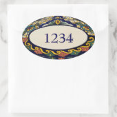 Adres Tegel voegt getallen toe Ovale Sticker (Tas)