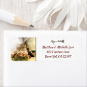 Adres Tipi en Heart Arrow Boho Teepee Etiket (Insitu)