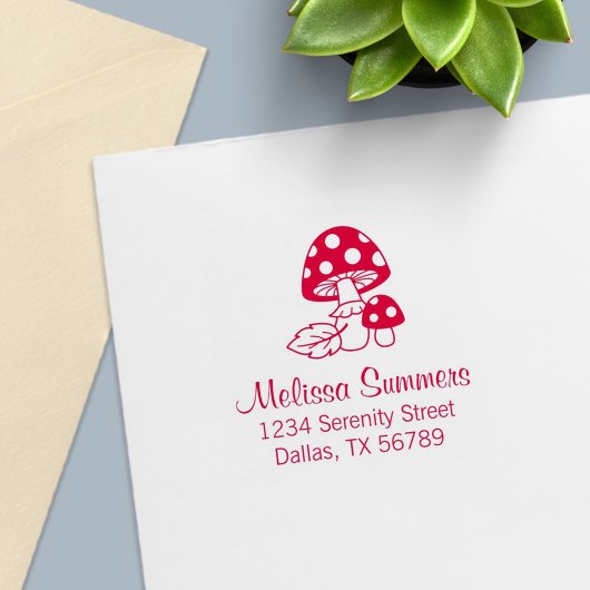 Adres Toadstool Mushrooms Zelfinktende Stempel