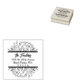 Adres Trendy Simple Fancy Wildbloemen & Twigs Rubberstempel (Gestempeld)