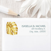 Adres Tropical Gold Personalized Weddenschap Etiket (Insitu)