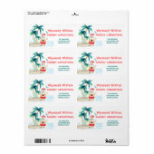 Adres Tropische kerstkerstkerstretourzending Etiket (Full Sheet)