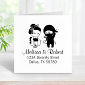 Adres valentijn Ninja en Geisha Rubberstempel