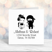 Adres valentijn Ninja en Geisha Zelfinktende Stempel