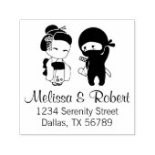 Adres valentijn Ninja en Geisha Zelfinktende Stempel (Design)