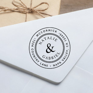 Adres van Ampersand Wedding Return Rubberstempel