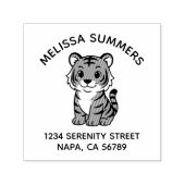 Adres van Cute Tiger Cub Arch Zelfinktende Stempel (Design)
