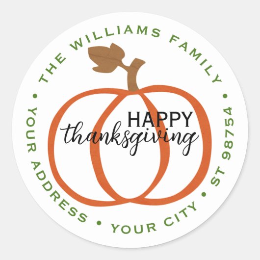 Adres van de aangepaste familie op kunstmatig Oran Ronde Sticker (Voorkant)