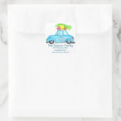 Adres van de auto en kerstboom vierkante sticker (Tas)