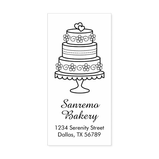 Adres van de bakkerij van de kooi met gelaagde wed rubberstempel (Afrduk)