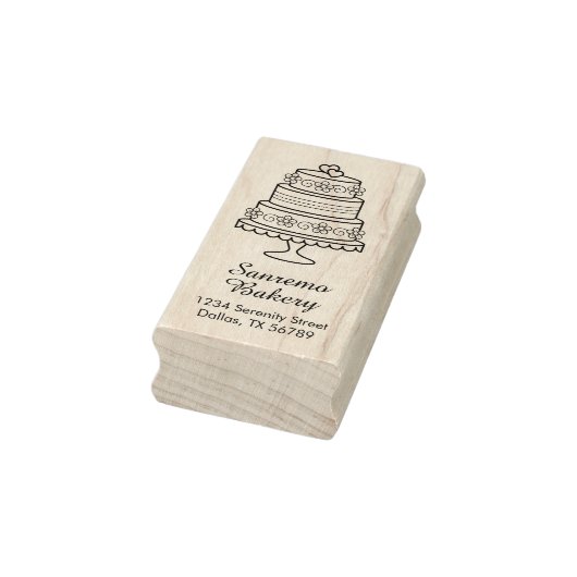 Adres van de bakkerij van de kooi met gelaagde wed rubberstempel (Stempel)