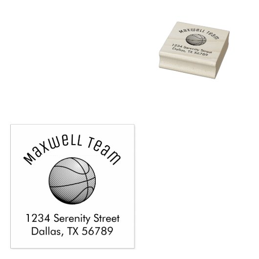 Adres van de Basketball Ball Arch Rubberstempel (Gestempeld)