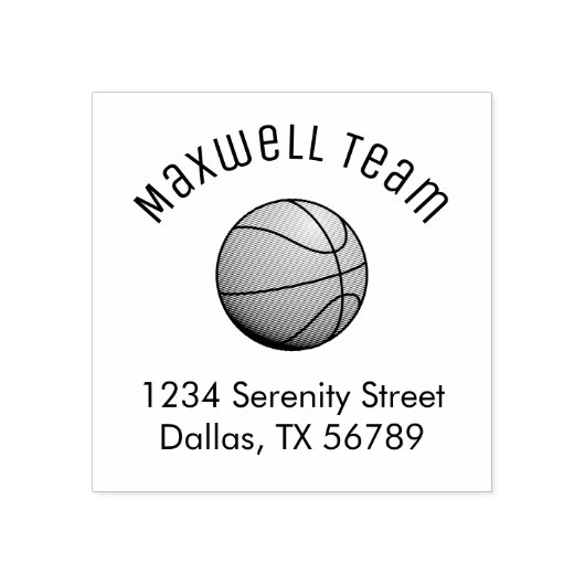 Adres van de Basketball Ball Arch Rubberstempel (Afrduk)