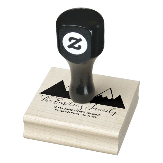 Adres van de Black White Script-reeks van Mountain Rubberstempel (Stempel)