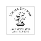 Adres van de boom Tiny Ninja en Bonsai Rubberstempel (Afrduk)