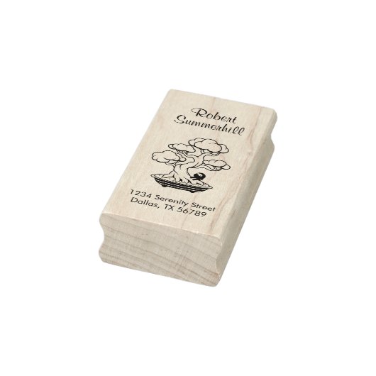 Adres van de boom Tiny Ninja en Bonsai Rubberstempel (Stempel)