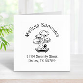 Adres van de boom Tiny Ninja en Bonsai Rubberstempel