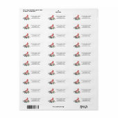 Adres van de Cardinaal & Holly Branch Holiday Etiket (Full Sheet)