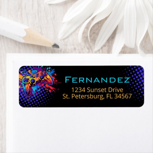 Adres van de controller voor videospellen etiket (Insitu)