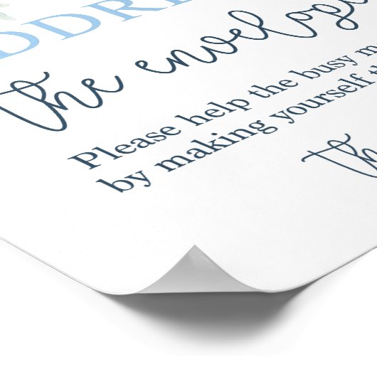 Adres van de envelop blauw bloemenbord poster (Hoek)