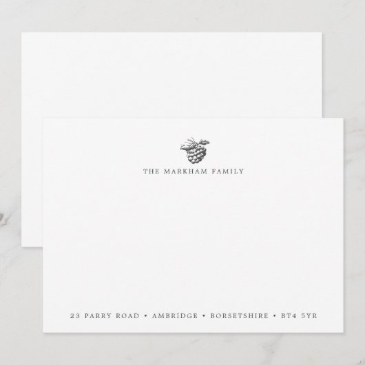 Adres van de familie Quintessessentiële Berry Notitiekaartje (Voorkant / Achterkant)