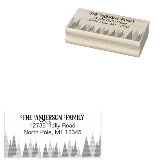 adres van de kerstboom rubberstempel (Gestempeld)