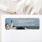 Adres van de kerstvuurtoren van Portland Etiket (Insitu)