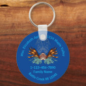 Adres van de Lionfish Cartoon Lost Family Home Sleutelhanger (Voorkant)