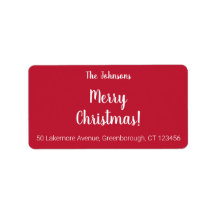 Adres van de moderne Red Merry-kerstfamilie