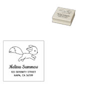 Adres van de Mooie Rennende Vos Rubberstempel (Gestempeld)