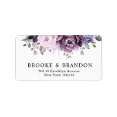 Adres van de Paarse Dusty Blooms Etiket (Voorkant)