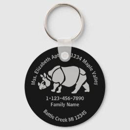 Adres van de Verloren Indiase Rhino Sleutelhanger