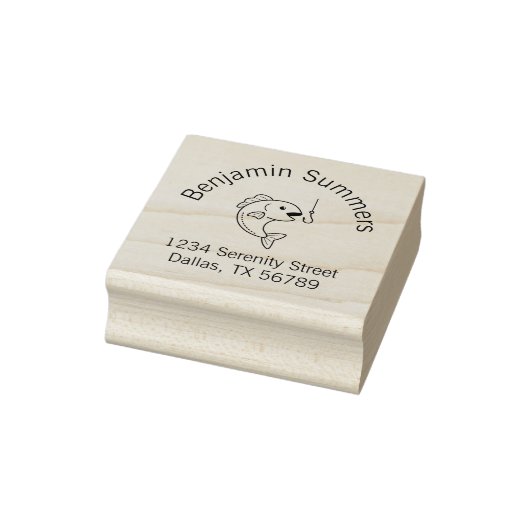 Adres van de vissoort en Geviste haak Rubberstempel (Stempel)