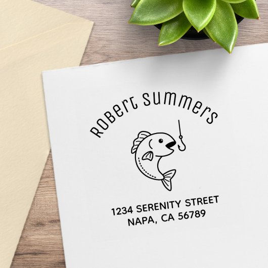 Adres van de vissoort en Geviste haak Rubberstempel