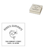 Adres van de vissoort en Geviste haak Rubberstempel (Gestempeld)