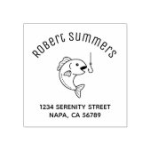 Adres van de vissoort en Geviste haak Rubberstempel (Afrduk)