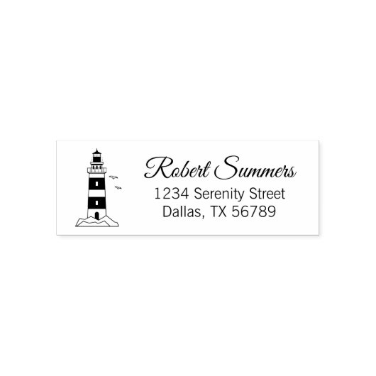 Adres van de vuurtoren van het Zee Zelfinktende Stempel (Design)