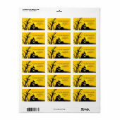 Adres van de witte Witch Silhouette Halloween Etiket (Full Sheet)