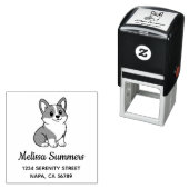 Adres van een schattige Corgi-hond Zelfinktende Stempel (In situ)