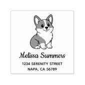 Adres van een schattige Corgi-hond Zelfinktende Stempel (Design)