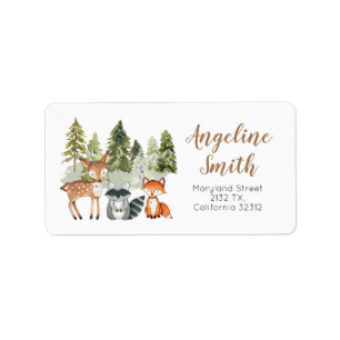Adres van het Baby shower van de Camper Deer Anima Etiket