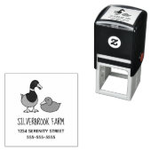Adres van het Boerderij Mallard Ducks Zelfinktende Stempel (In situ)