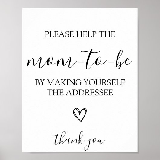 Adres van het Envelope Baby shower Sign Poster (Voorkant)